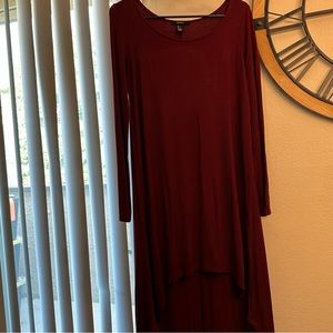 Maroon high low dress